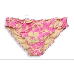 Hobie Aloha Ruffle Hawaiian Floral bikini swim bottom NEW WITH TAGS size 14